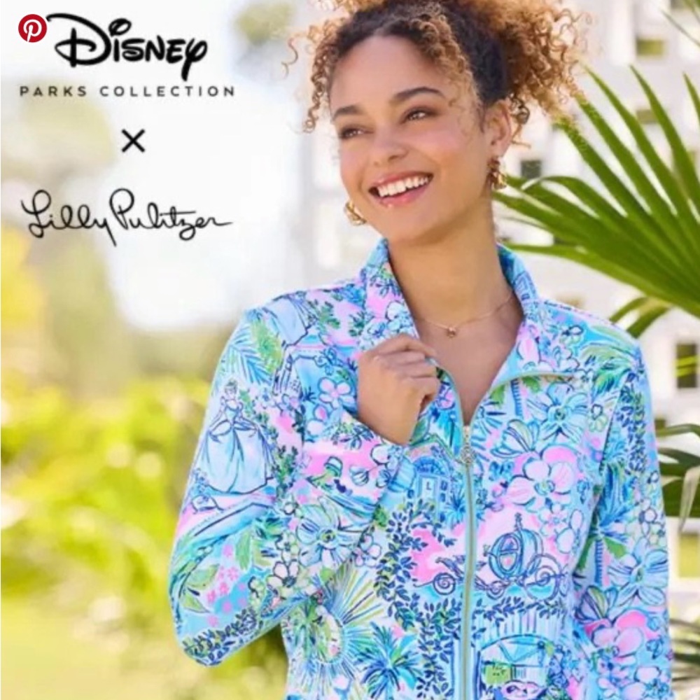 Lilly Pulitzer Disney Cinderella castle Leona full zip jacket